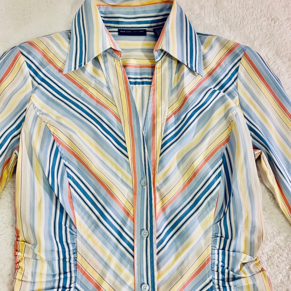 NEW YORK & COMPANY colorful striped blouse - Picture 2 of 4